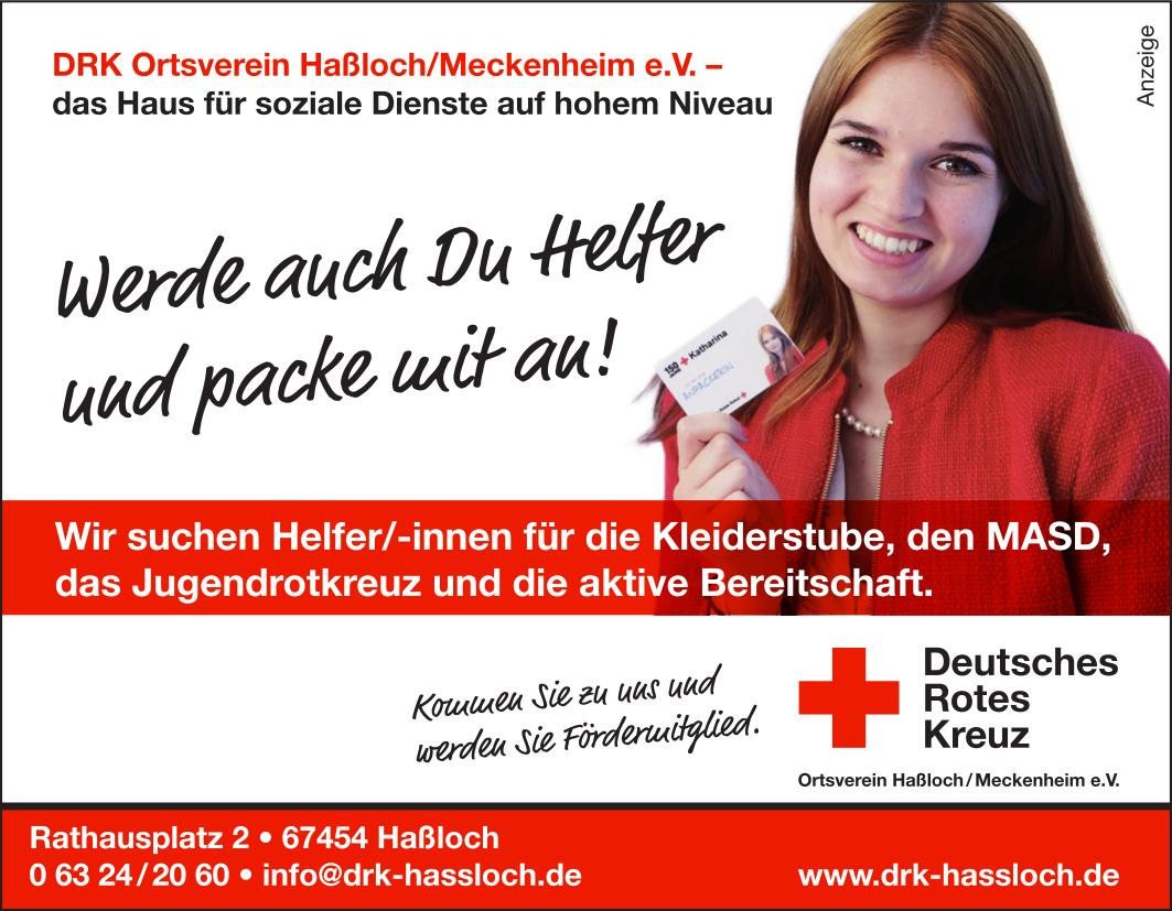 DRK Haßloch: HelferInnen gesucht.